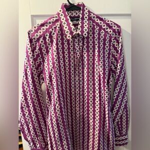 Dolce & Gabbana Purple and Cream Geometric Shirt